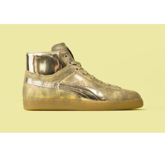 Puma x Meek Mill Suede '24K Gold' Sneakers. - Picture 1 of 9